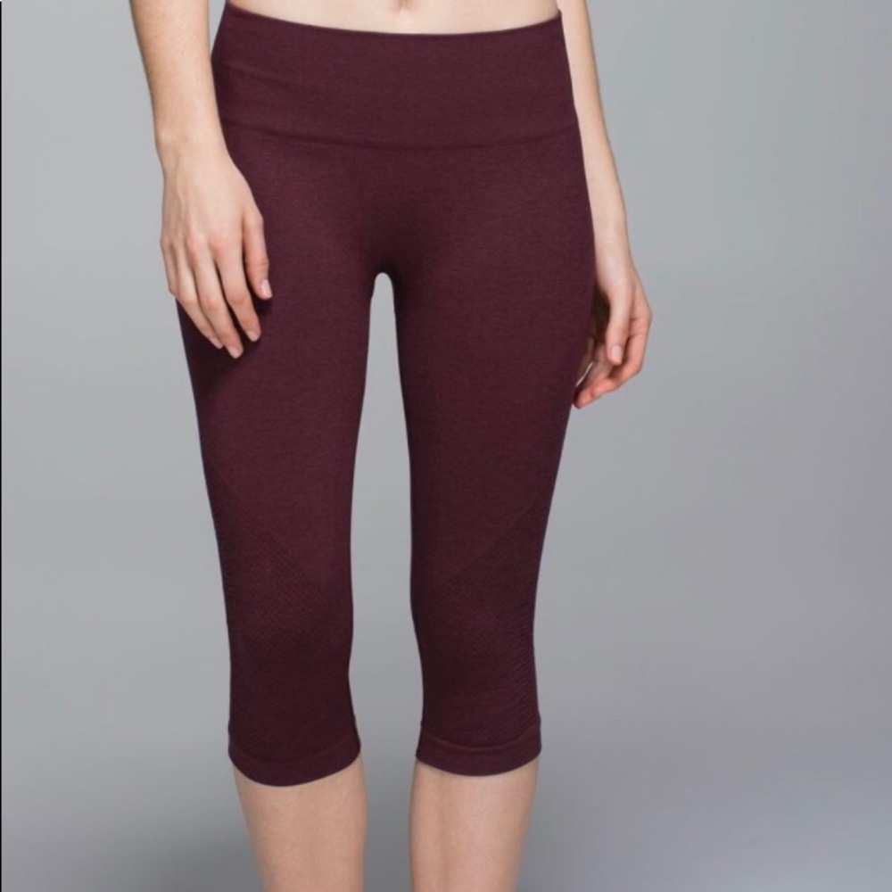 Lululemon In the Flow Burgandy leggings